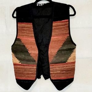 AJ • Vintage 80's Leather handwoven vest